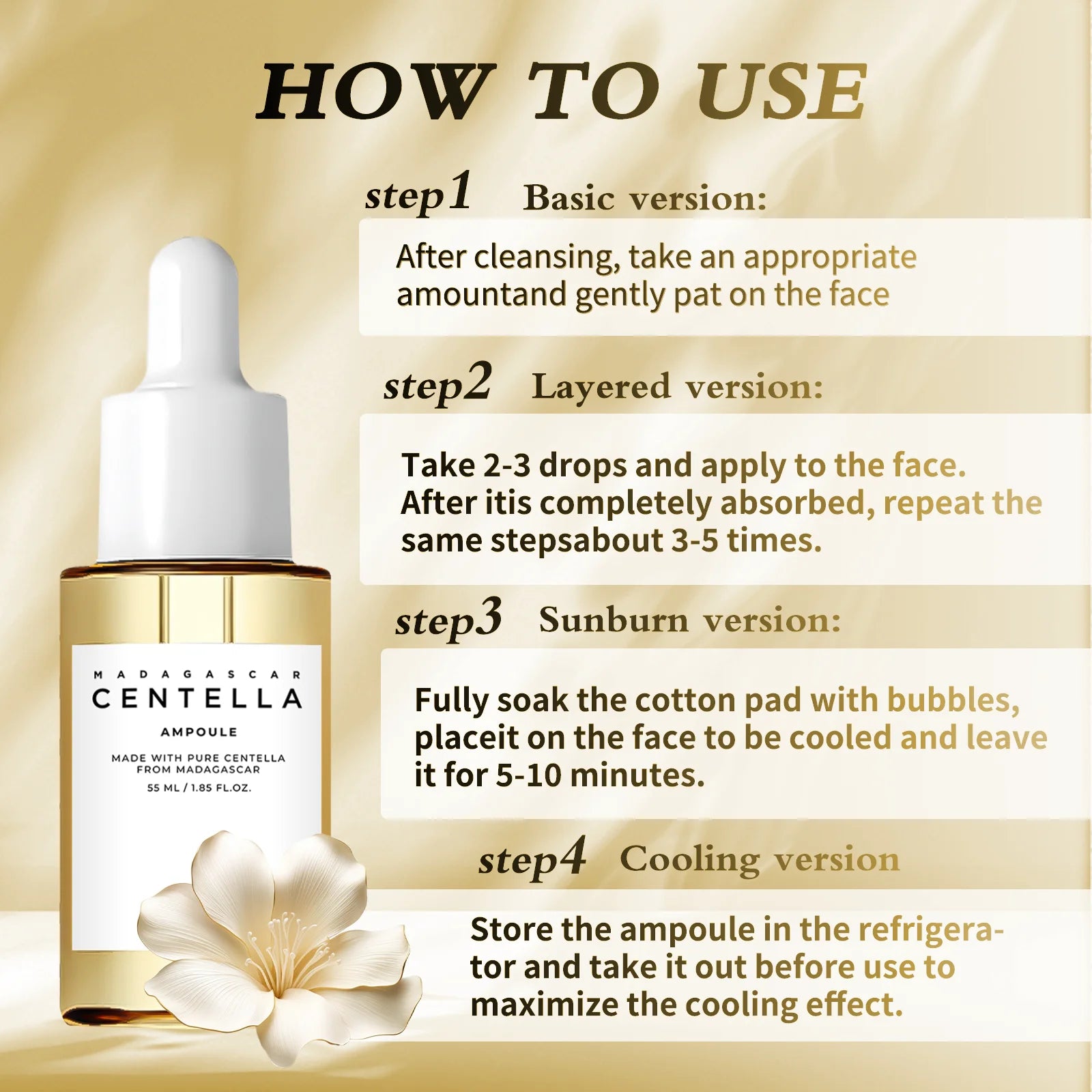 Madagascar Centella Asiatica Serum 55ml - Sensitive skin soothing formula with acne fighting,deep moisturizing benefits for face - Image 2